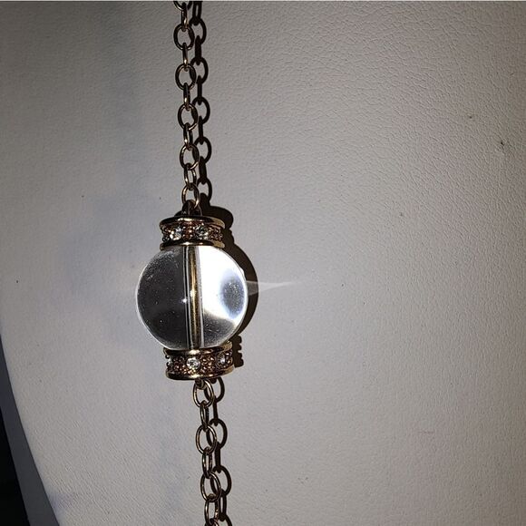 VTG J CREW GOLD TONE CLEAR GLASS BEADS & RHINESTONES 32" NECKLACE EXCELLENT COND - Picture 4 of 13
